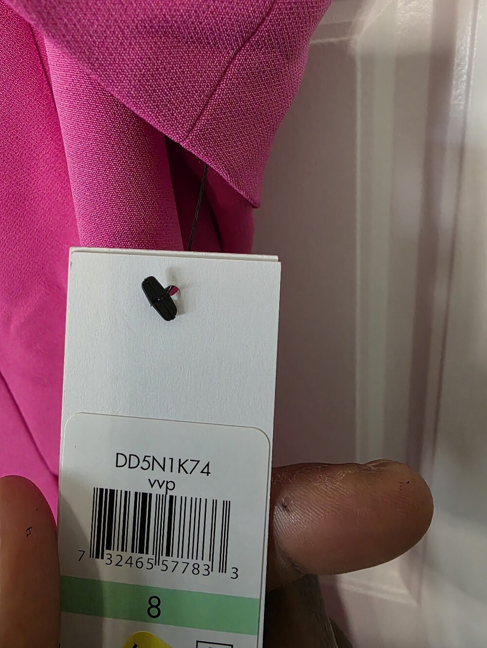 NWT DKNY Hot Pink Off Shoulder Sheath Dress Size 8 Cocktail Party Midi - Picture 7 of 10